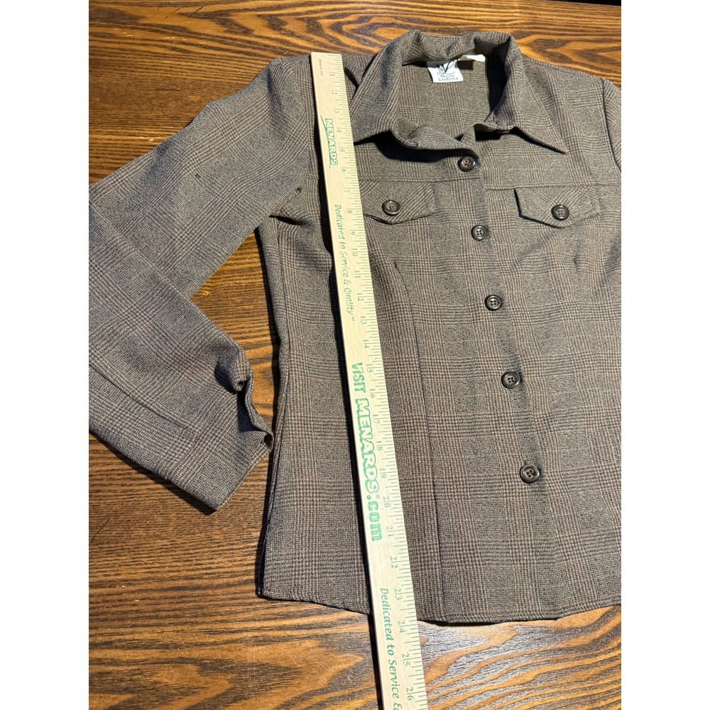 Vintage 90s Maggie Lawrence Plaid Button Up Shirt Jacket Women's M Brown Classic - Picture 6 of 16